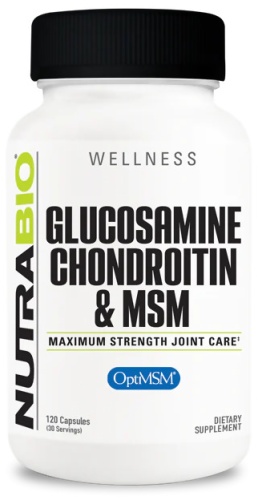Препарат для укрепления связок и суставов NutraBio Glucosamine Chondroitin & MSM 120 таблеток