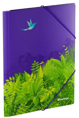 Папка Berlingo на резинке "Flower Art", 600 мкм, с рисунком, 85545, А4, мультиколор