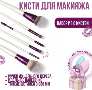 Набор из 6ти кистей для макияжа 1