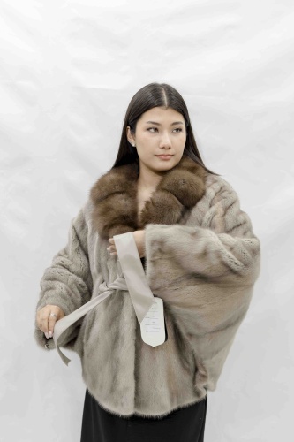 Шуба Imperia коричневый, серый