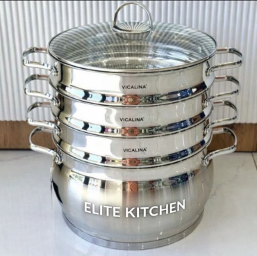 Мантоварка 10 л, VL80-28 ELITE KITCHEN нержавеющая сталь, количество ярусов: 4