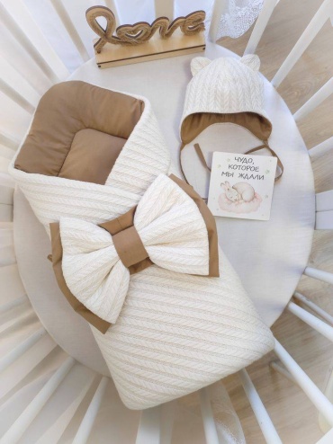 Конверт-одеяло LAVbaby Textile молочный, коричневый