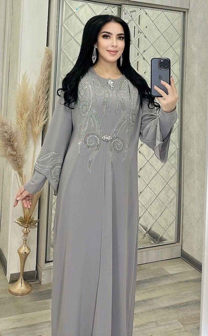 Вечернее платье Abaya серый, светло-серый