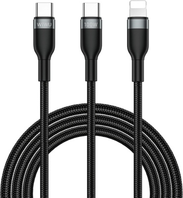 Кабель USB TypeC (M), Lightning, 1.2 м, черный
