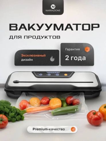 Вакуумный упаковщик Narrazione черный, серебристый