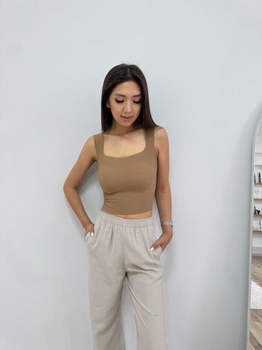 Топ Moncci Litta коричневый