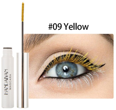 Тушь для ресниц HANDAIYAN Colorful mascara №09 Жёлтый для объема, удлиняющая желтый