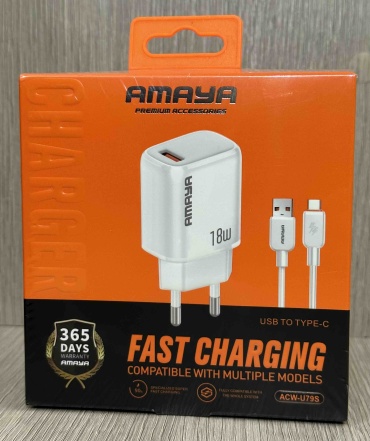 Зарядное устройство AMAYA ACW-U79S USB Type-C 18 Вт белый