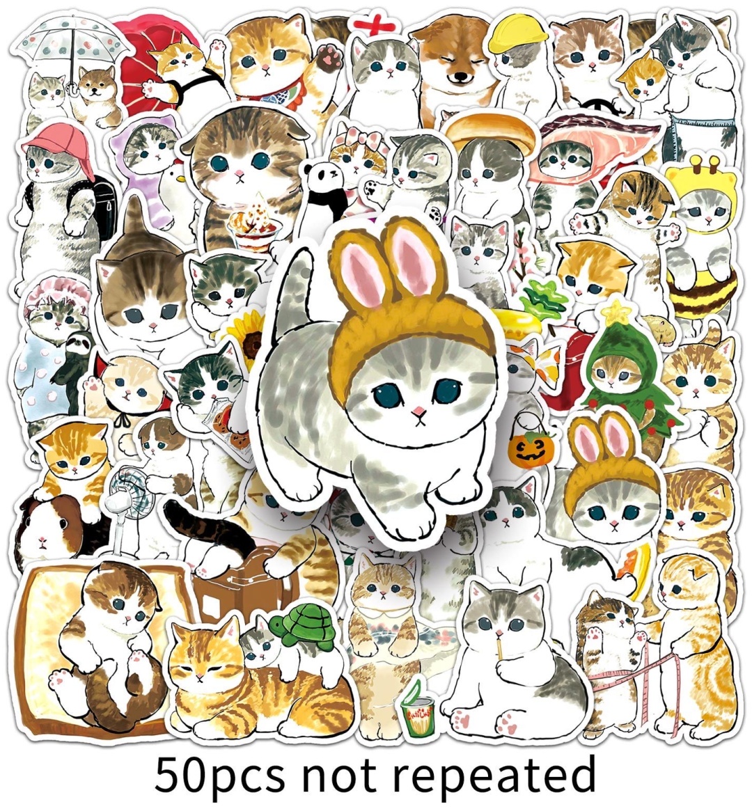 Наклейки Лист Кот 50