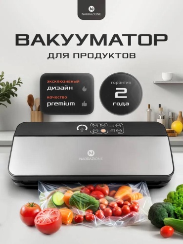 Вакуумный упаковщик Narrazione черный, серебристый
