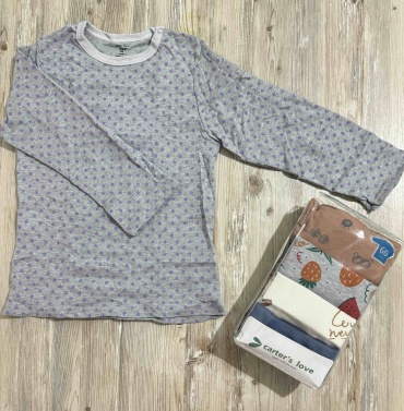 Блузка carters love серый, фиолетовый