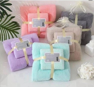 Aisha Textile набор полотенец банный+лицевой 140x70 см 2 шт, микрофибра