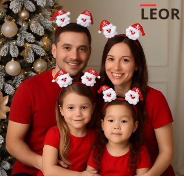 LEOR Новогодний ободок дед мороз