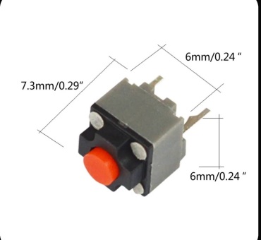 OEM кнопка Микрокнопка 6-6-7,3мм 1шт, черный