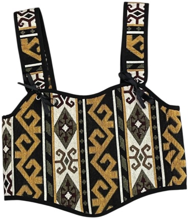 Корсет черный, желтый