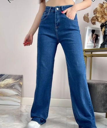 Джинсы прямые Denim синий, нюд