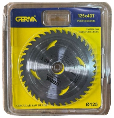 Пильный диск по дереву GERMA Пильный диск, 125x22.23 мм, 40Т