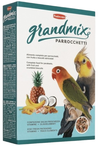 Padovan Grandmix Parrocchetti для средних попугаев 850 г