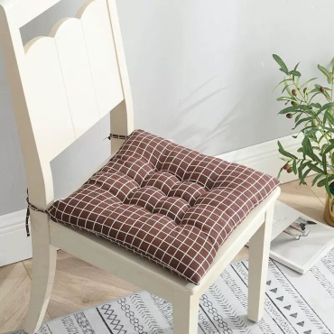 ERKEHAN подушка на стул 40/40, Клетка Brown/White