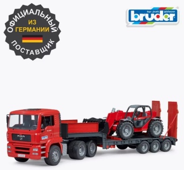 Спецтехника Bruder Грузовик MAN с погрузчиком Manitou черный, красный