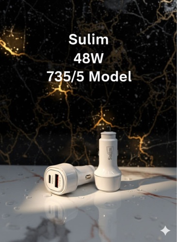Sulim RX735Авто зарядка USB Type-C, USB 48 Вт белый
