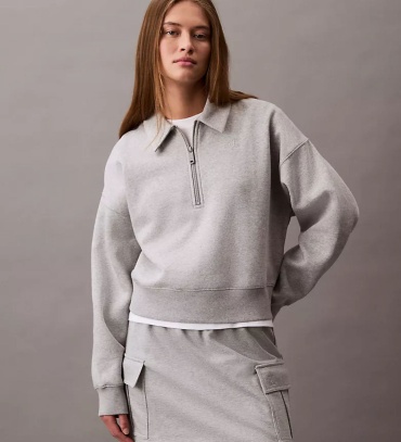Свитшот Calvin Klein однотонный серый