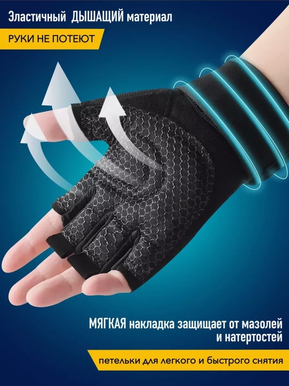 Фитнес перчатки Lekerovadi SE1201 синий XL