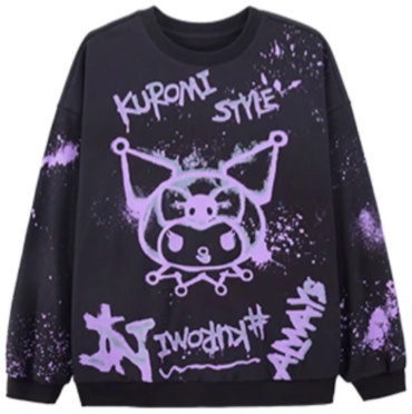 Свитшот Kuromi черный, фиолетовый