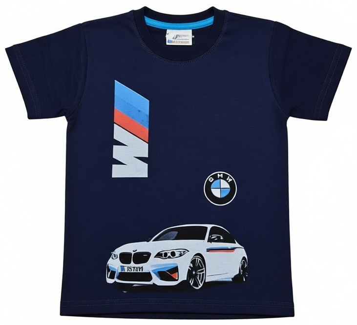 Футболка Didi kids логотип BMW, машина темно-синий