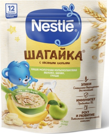 Nestlé овсяная яблоко, банан, груша 190 гр