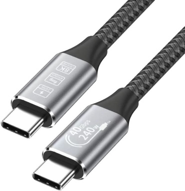 Кабель LuxVoice USB 4 Type-C (M), 1 м, 40Gbps черный