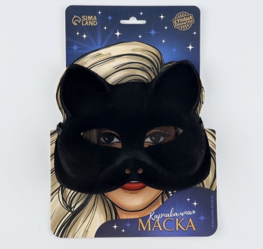 Маска Страна Карнавалия Маска карнавальная на Хеллоуин и Новый Год «Кошка»