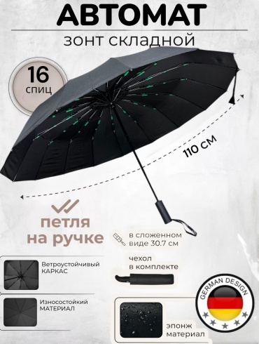 Складной зонт BAINEX автомат черный
