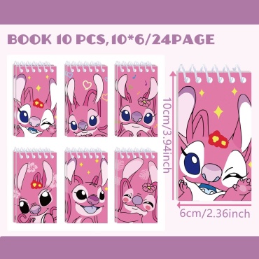 Блокнот Stitch, A7, 24 л, розовый