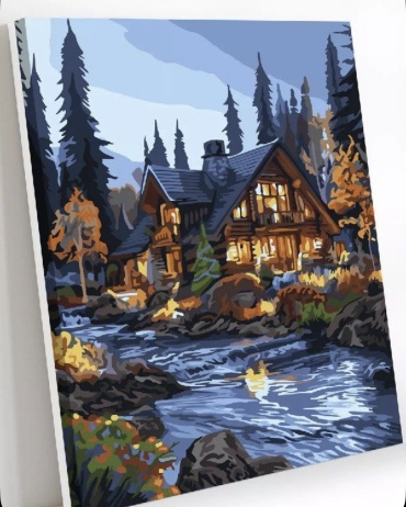 Дом у ручья холст на подрамнике 50x40 см