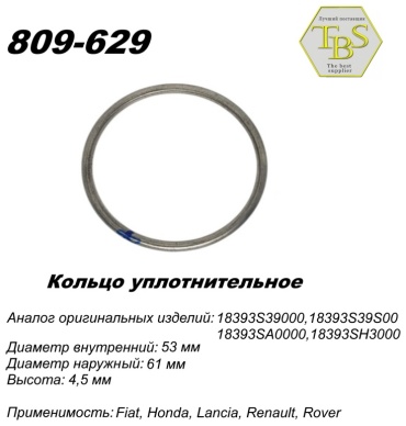 TBS кольцо глушителя 809-629