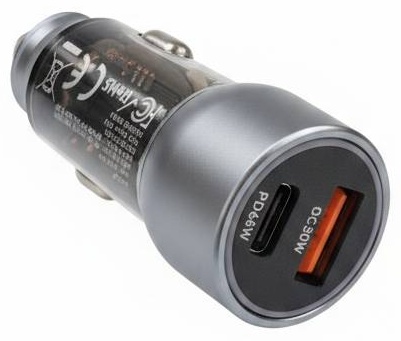 Зарядное устройство Union K037 USB Type-C, USB 96 Вт серый