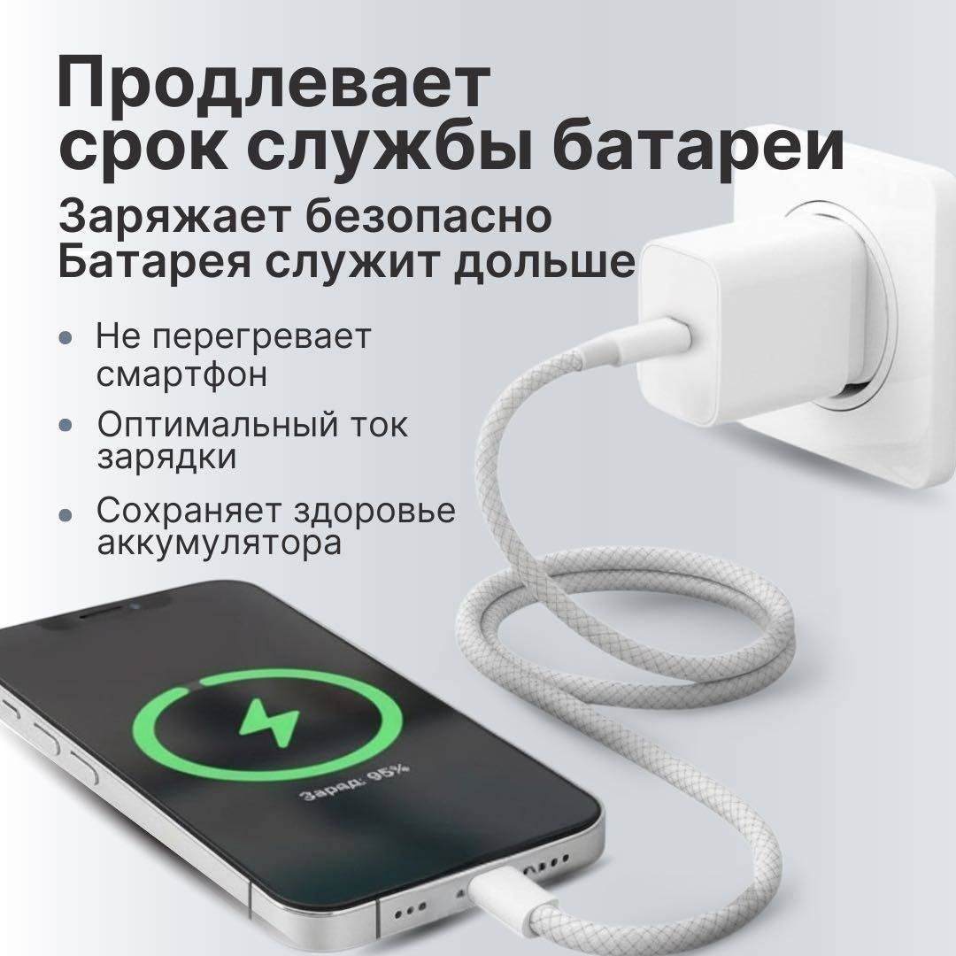Зарядное устройство MNJ56DS Lightning, USB Type-C 35 Вт белый