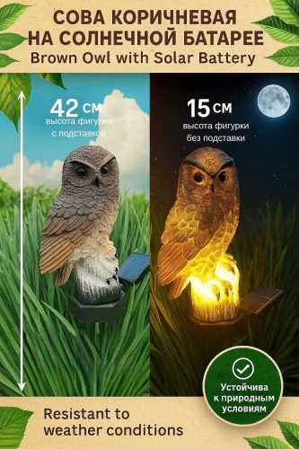 садовая Kopolly Сова темная, 15 см