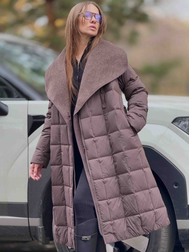 Пуховик светло-коричневый