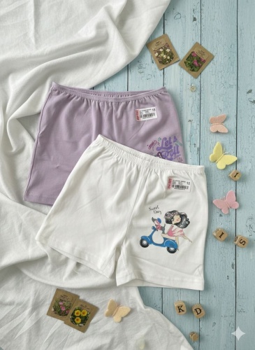 Шорты ADN kids белый, сиреневый