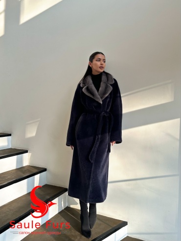 Пальто Max Mara синий, фиолетовый
