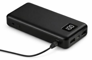 Внешний аккумулятор Power Bank с встроенными кабелями 10000 mAh, 10000 мАч 22.5 Вт черный