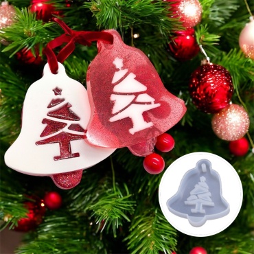 Mold Store Молд Новогодняя игрушка Елочка Колокольчик силикон