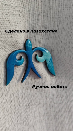 Брошь Sofi_anna_ дерево, ювелирная смола, без вставок