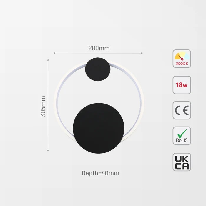Бра настенный TEKLED LED, черный, белый