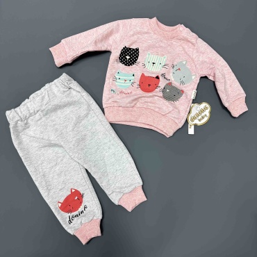 Комплект Donino Baby розовый, светло-серый