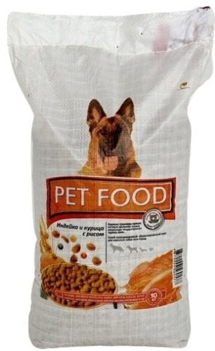 Корм PET FOOD Индейка и курица с рисом для взрослых всех пород 10 кг