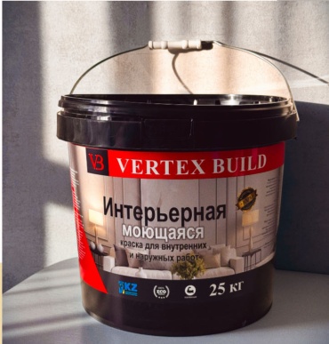 Vertex водоэмульсионная интерьерная моющаяся 25 кг, белый цвет