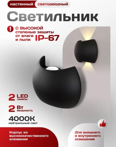 Бра настенный GU10, черный